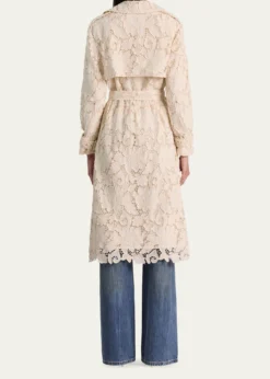 ALICE + OLIVIAKeith Eyelet Midi Trench Coat