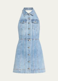 ALICE + OLIVIAKendall Denim Halter Mini Dress