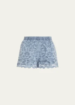 ALICE + OLIVIAKenley Eyelet Denim Shorts