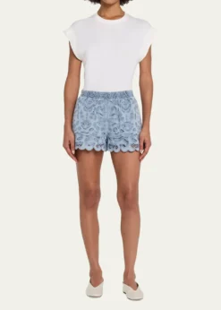 ALICE + OLIVIAKenley Eyelet Denim Shorts