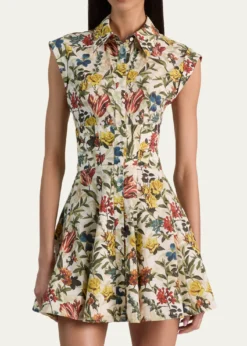 ALICE + OLIVIAKim Paneled Floral Mini Shirtdress