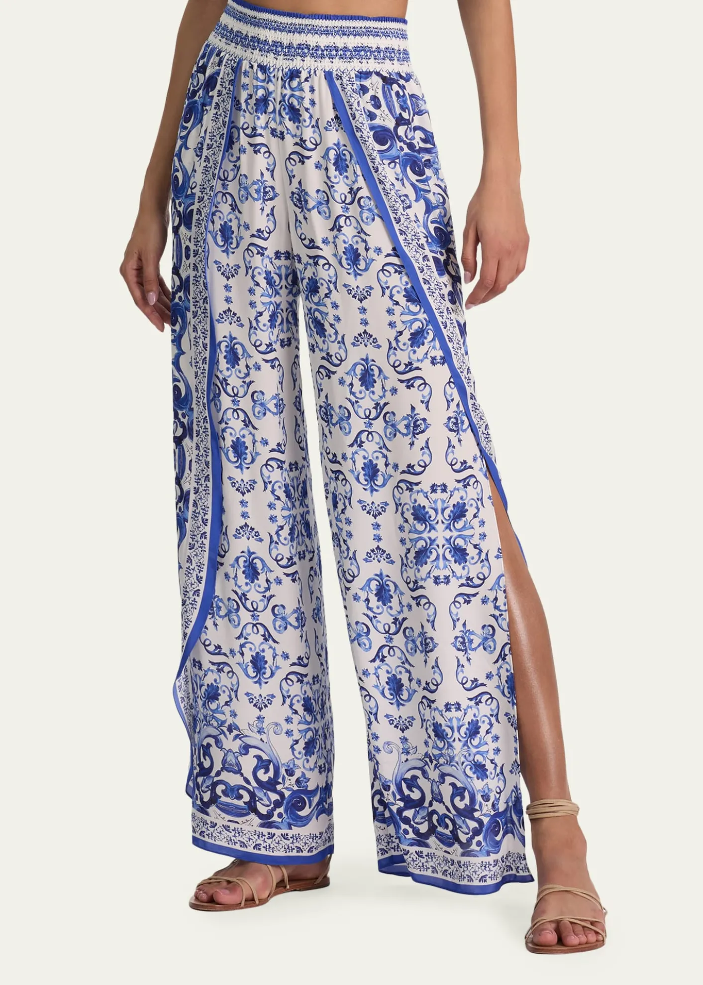 ALICE + OLIVIALarissa Smocked Open Pleat Pants