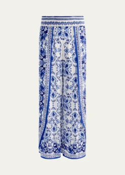 ALICE + OLIVIALarissa Smocked Open Pleat Pants
