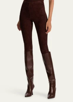 ALICE + OLIVIALennox Mid-Rise Suede Leggings