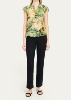 ALICE + OLIVIAMartel Flutter-Sleeve Blouse
