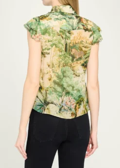 ALICE + OLIVIAMartel Flutter-Sleeve Blouse