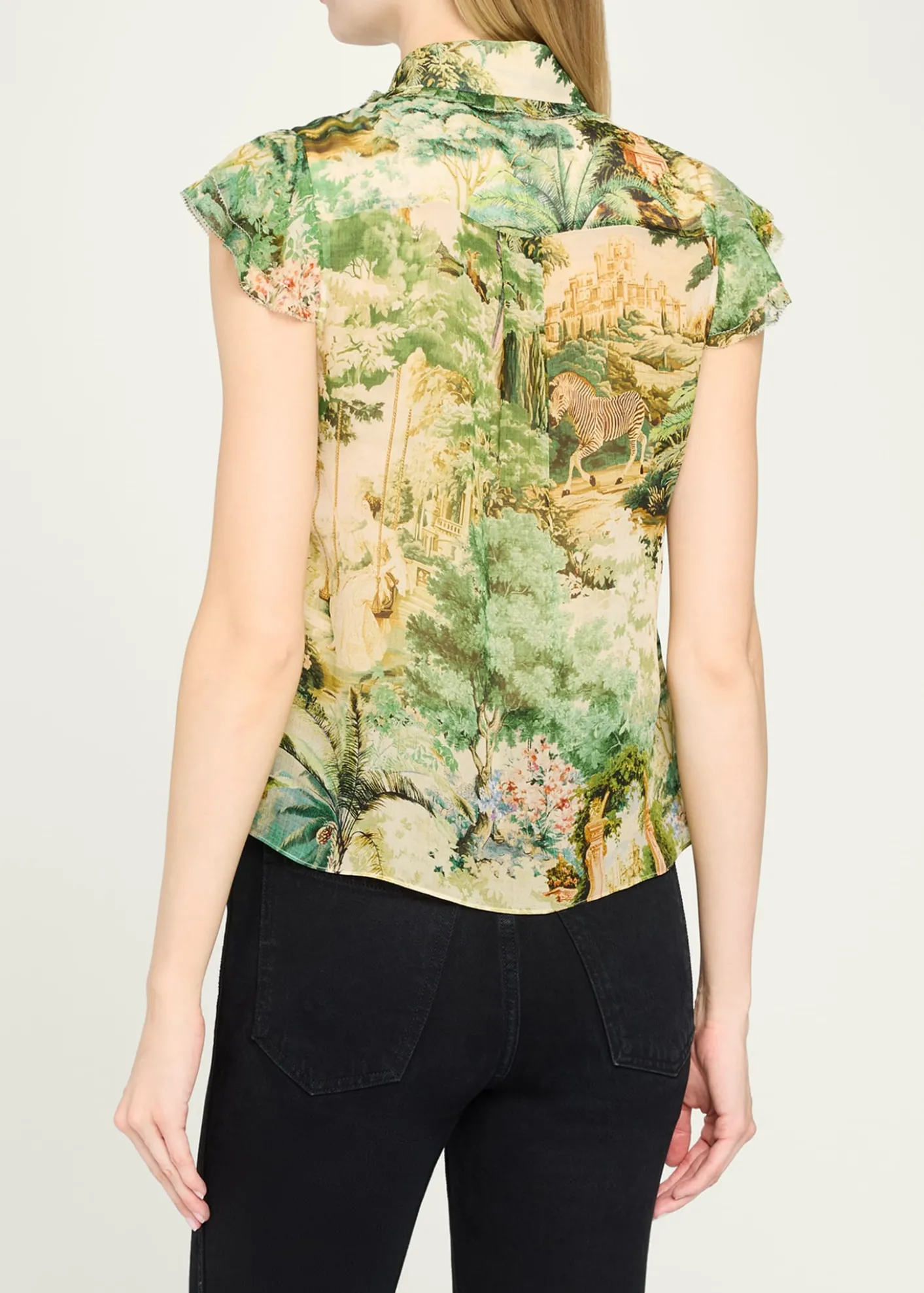 ALICE + OLIVIAMartel Flutter-Sleeve Blouse