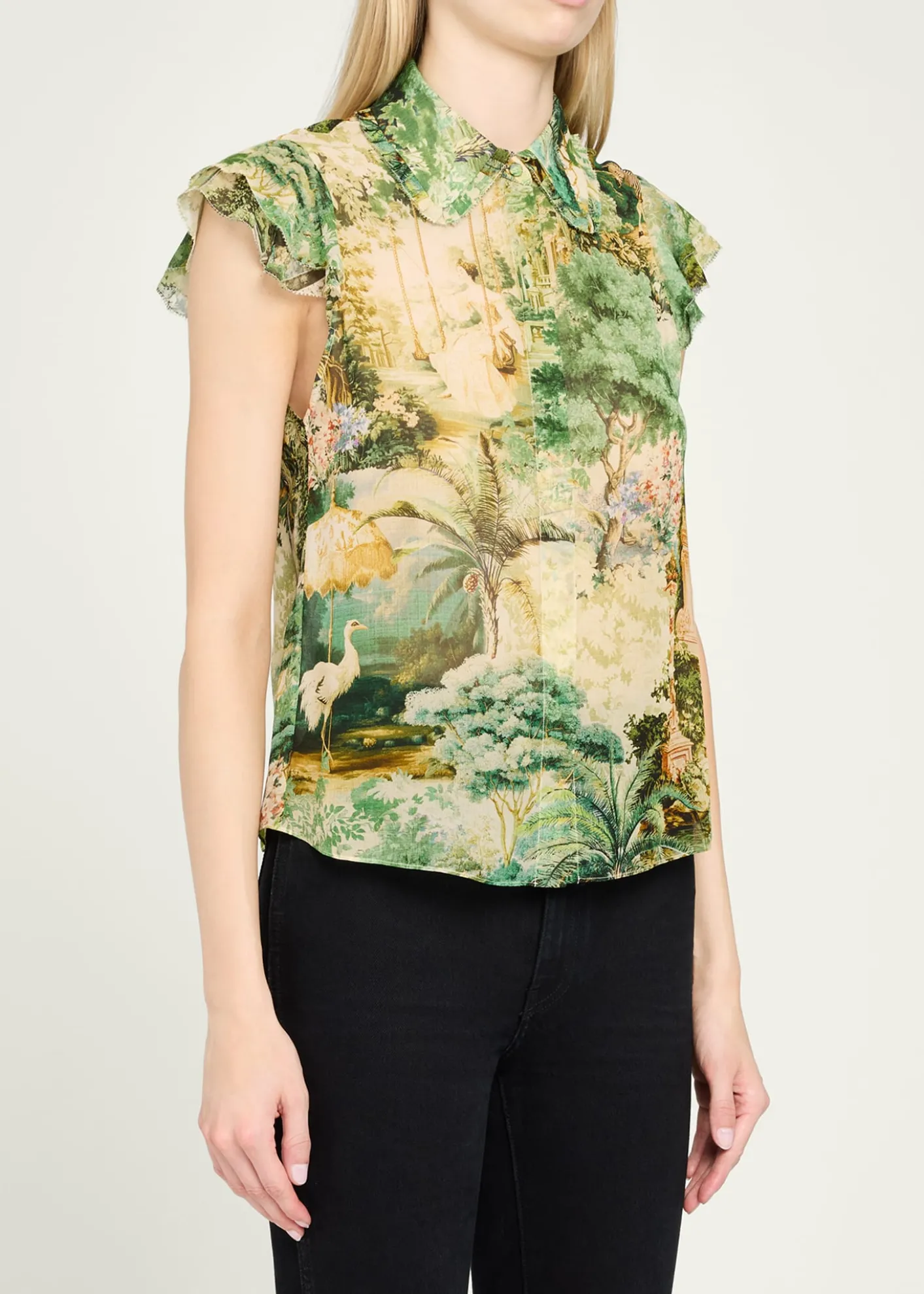 ALICE + OLIVIAMartel Flutter-Sleeve Blouse