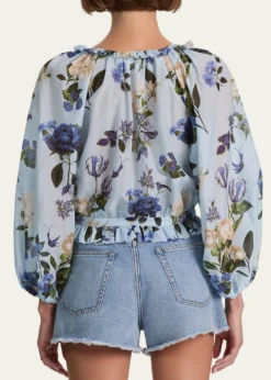 ALICE + OLIVIAMcLaine Cropped Button-Front Blouse