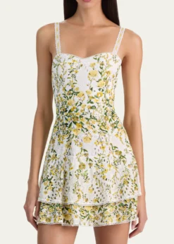 ALICE + OLIVIAMeredith Embroidered Floral Mini Dress