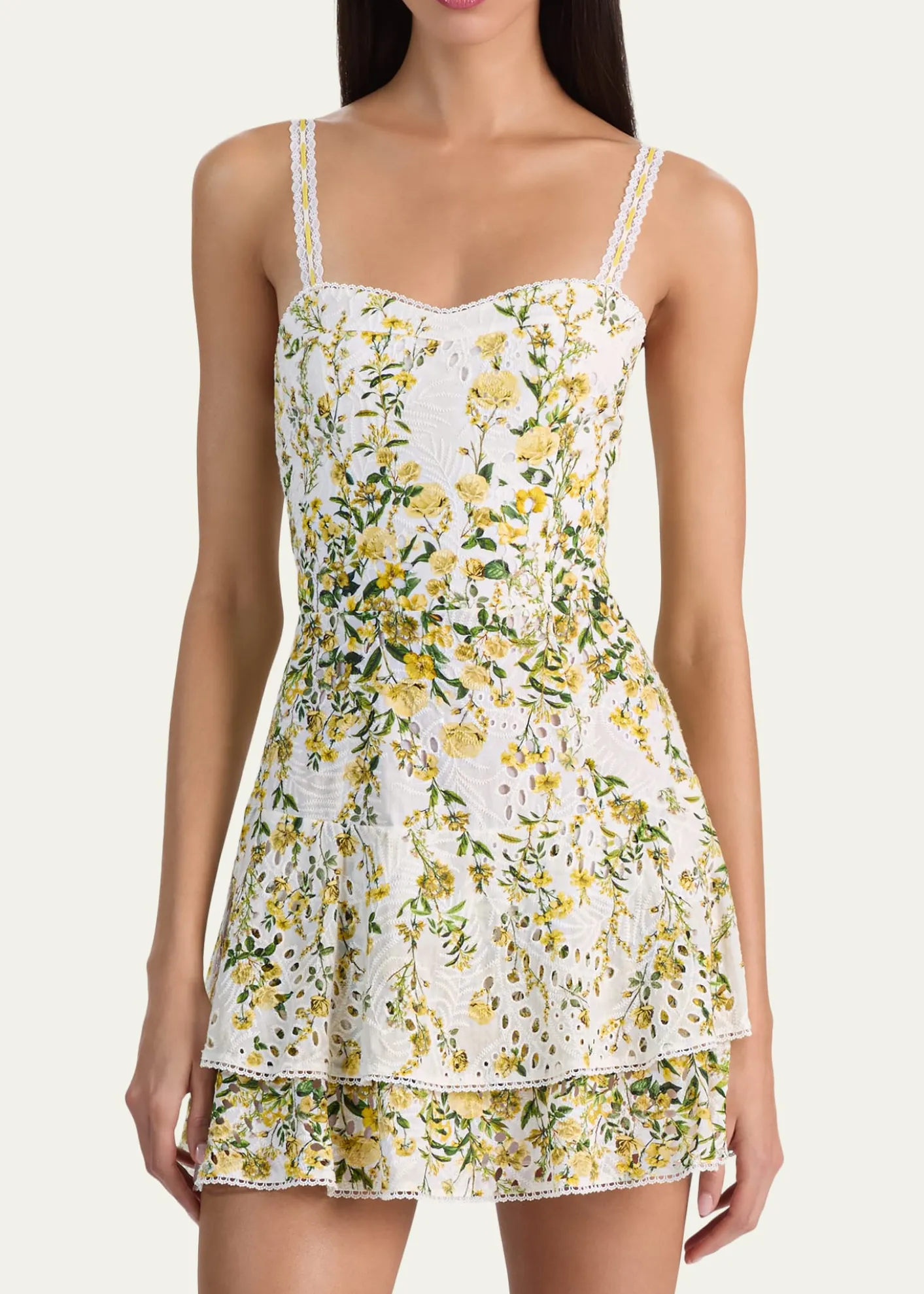 ALICE + OLIVIAMeredith Embroidered Floral Mini Dress