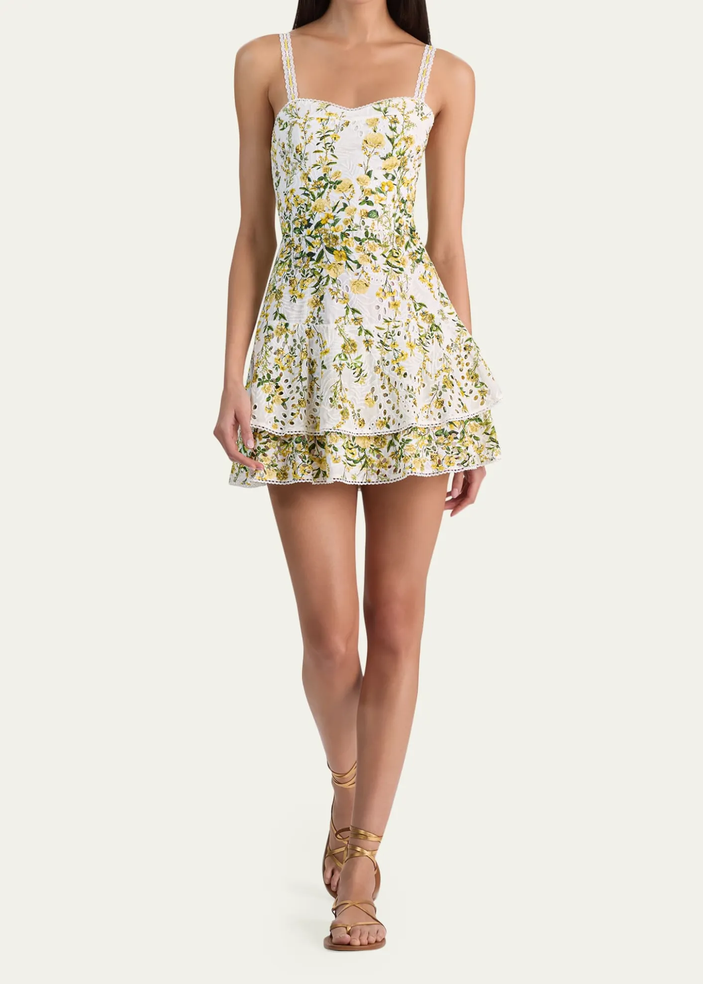 ALICE + OLIVIAMeredith Embroidered Floral Mini Dress