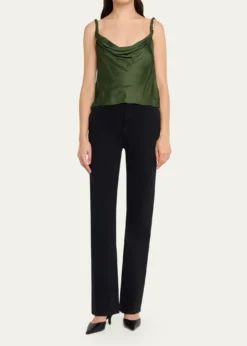 ALICE + OLIVIAMonique Twisted-Strap Satin Tank Top