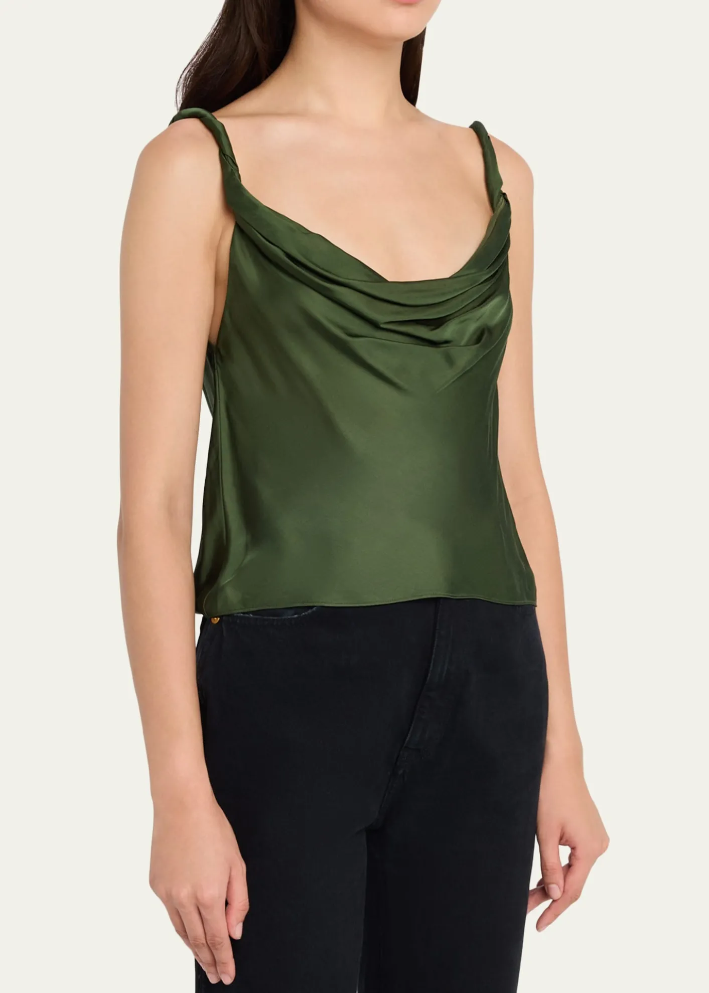 ALICE + OLIVIAMonique Twisted-Strap Satin Tank Top