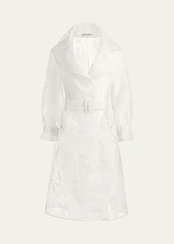 ALICE + OLIVIANevada Embroidered Sheer Trench Coat