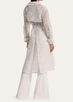 ALICE + OLIVIANevada Embroidered Sheer Trench Coat