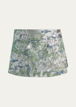ALICE + OLIVIASomers Metallic Jacquard Mini Skort