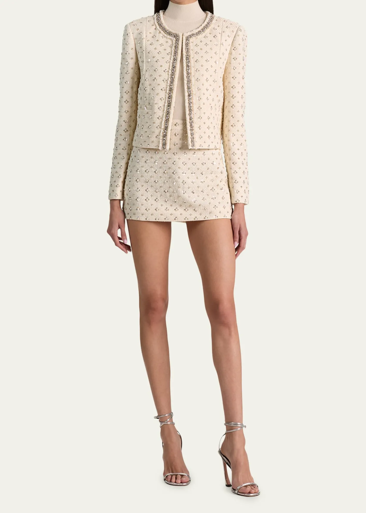 ALICE + OLIVIAThomasina Embellished Tweed Jacket