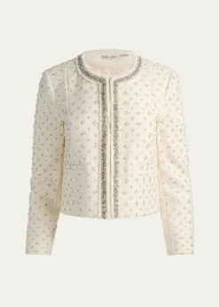 ALICE + OLIVIAThomasina Embellished Tweed Jacket
