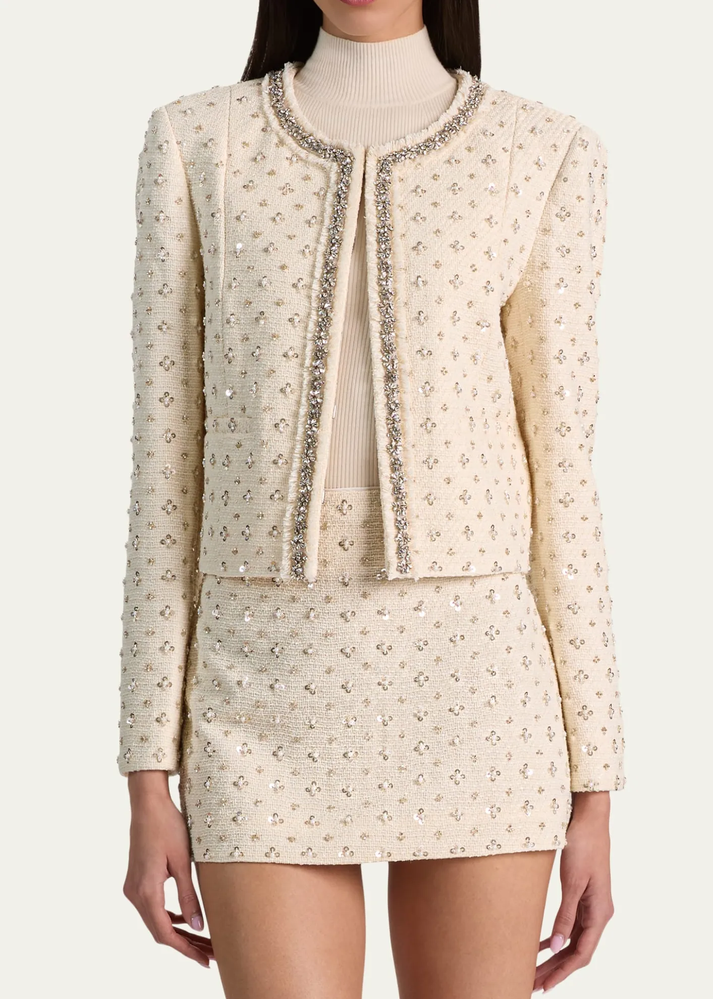 ALICE + OLIVIAThomasina Embellished Tweed Jacket