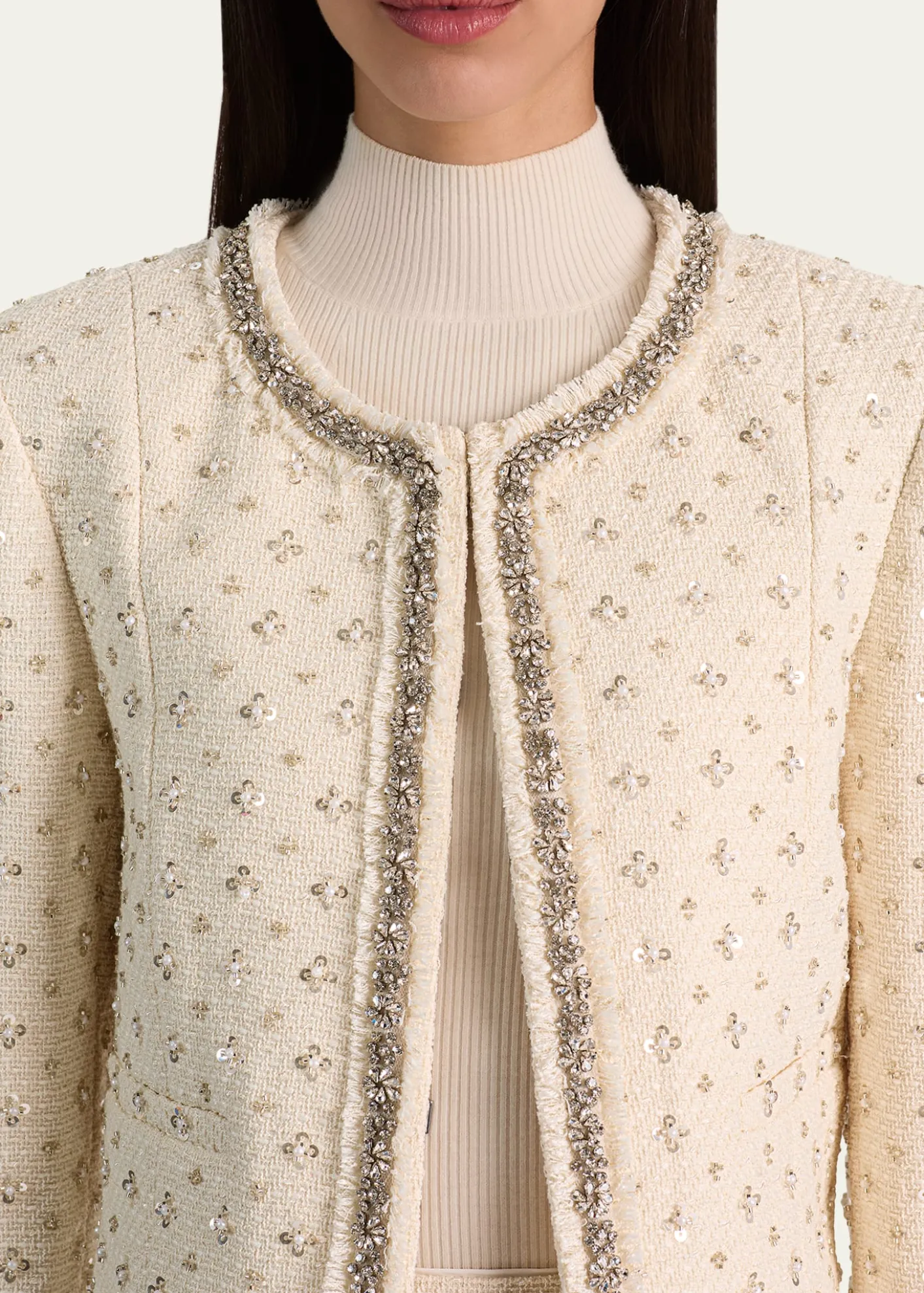 ALICE + OLIVIAThomasina Embellished Tweed Jacket