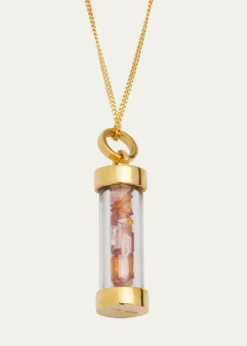 AliitaBottle Necklace with Pink Tourmaline, Citrine and Morganite Mini-Baguette Sprinkles