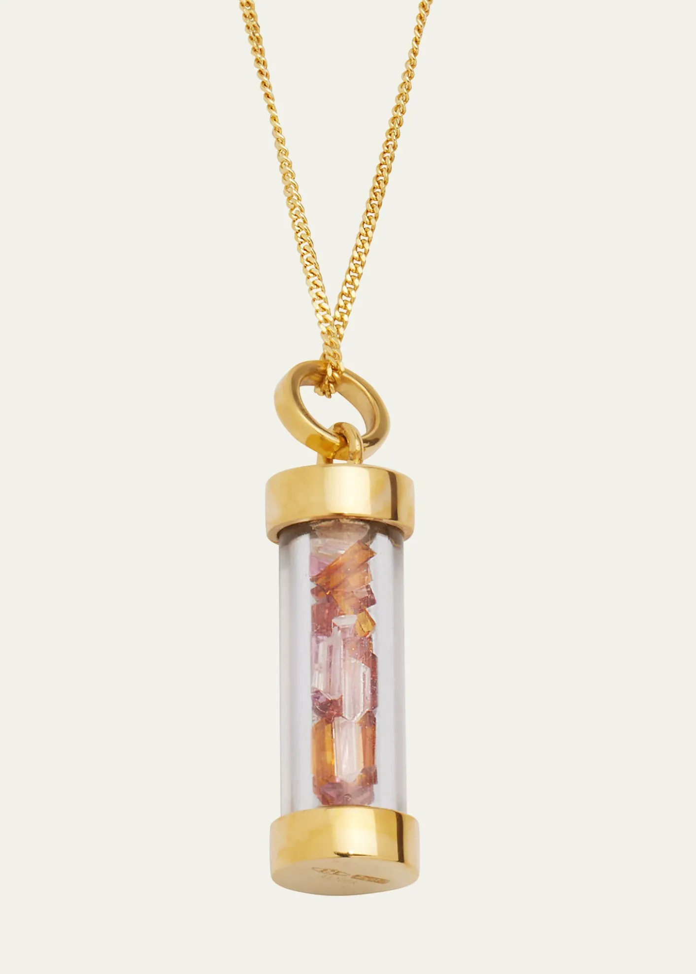 AliitaBottle Necklace with Pink Tourmaline, Citrine and Morganite Mini-Baguette Sprinkles