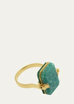 AliitaDeco Sandwich Ring with Amazonite and Green Agate