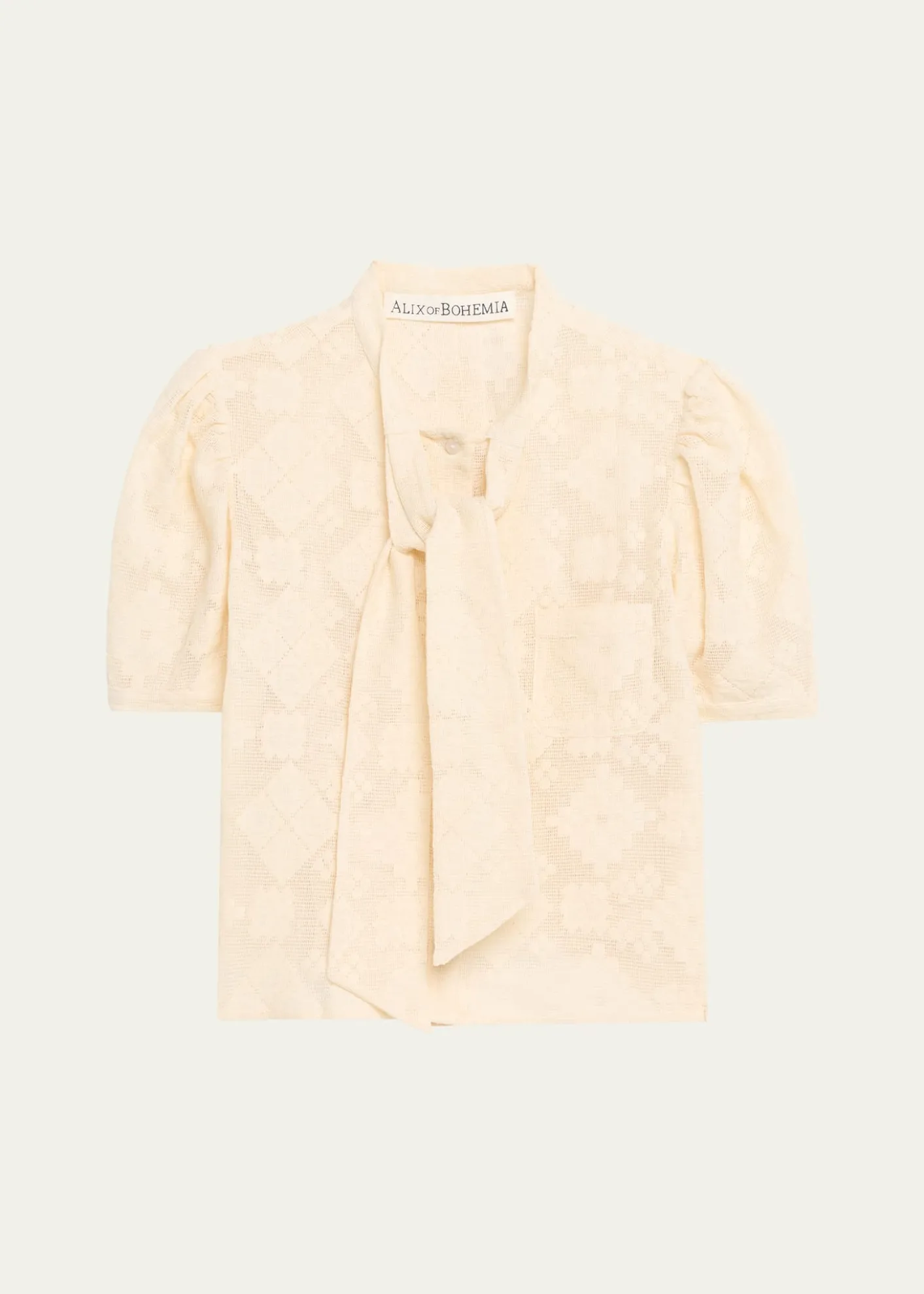 Alix of BohemiaChance Eyelet Tie-Neck Top
