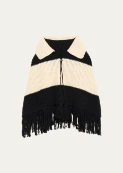 Alix of BohemiaFaune Knit Fringe Cape