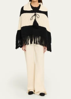 Alix of BohemiaFaune Knit Fringe Cape