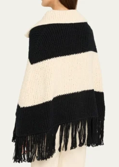 Alix of BohemiaFaune Knit Fringe Cape