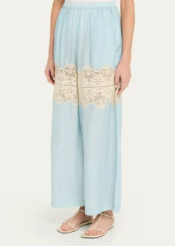 Alix of BohemiaMargie Wide-Leg Lace Panel Pants