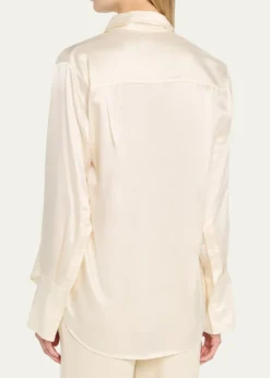 All ThreeZoraya Silk Button-Front Shirt