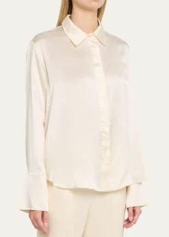All ThreeZoraya Silk Button-Front Shirt