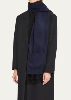 AlonpiCashmere Fringe Trim Pocket Scarf