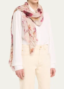 AlonpiFloral Wool Square Scarf