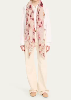 AlonpiFloral Wool Square Scarf