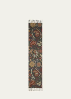 AlonpiFringed Paisley Cashmere Scarf