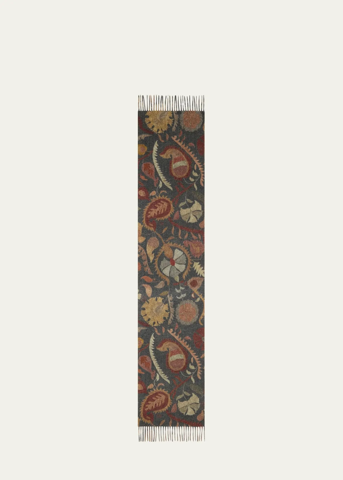 AlonpiFringed Paisley Cashmere Scarf
