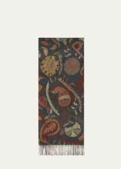 AlonpiFringed Paisley Cashmere Scarf