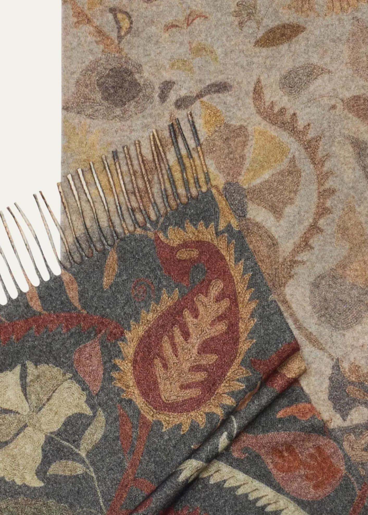 AlonpiFringed Paisley Cashmere Scarf