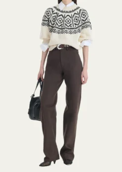 AltuzarraHoward Fair Isle Short Puff-Sleeve Sweater