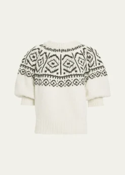AltuzarraHoward Fair Isle Short Puff-Sleeve Sweater