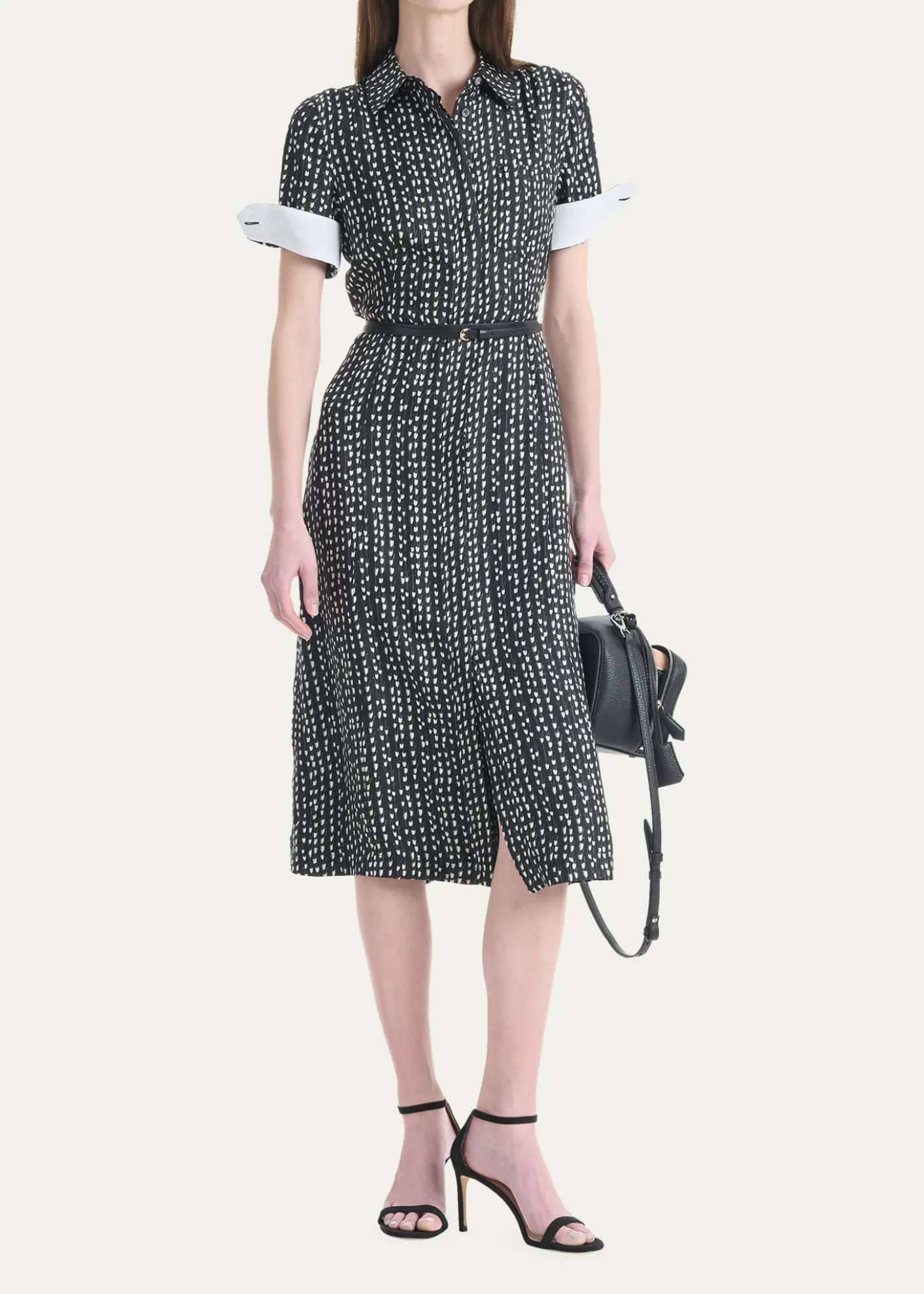 AltuzarraKieran Abstract-Print Short-Sleeve Midi Shirtdress With Belt