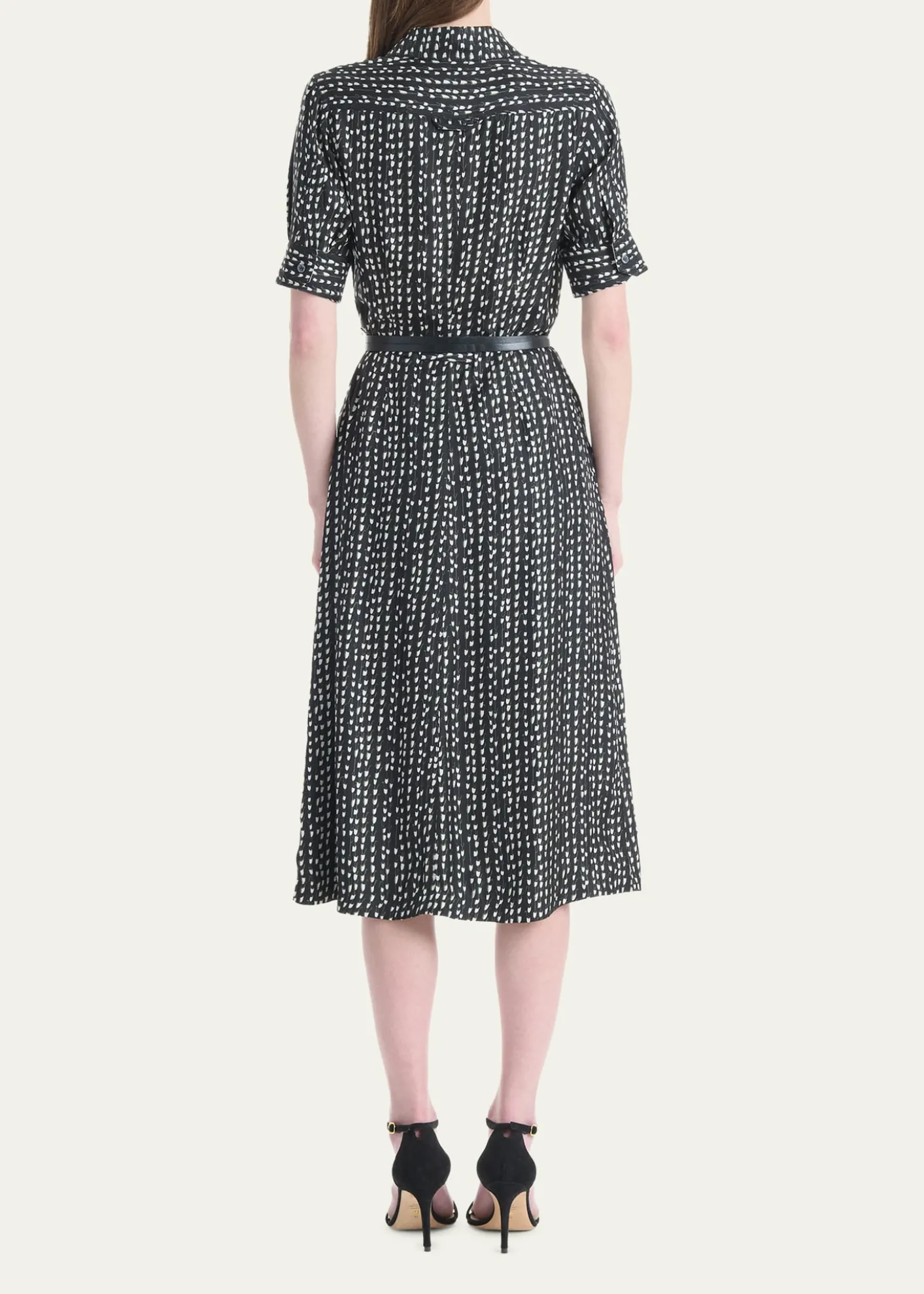 AltuzarraKieran Abstract-Print Short-Sleeve Midi Shirtdress With Belt