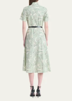 AltuzarraKieran Bird-Print Cotton Belted Midi Shirtdress