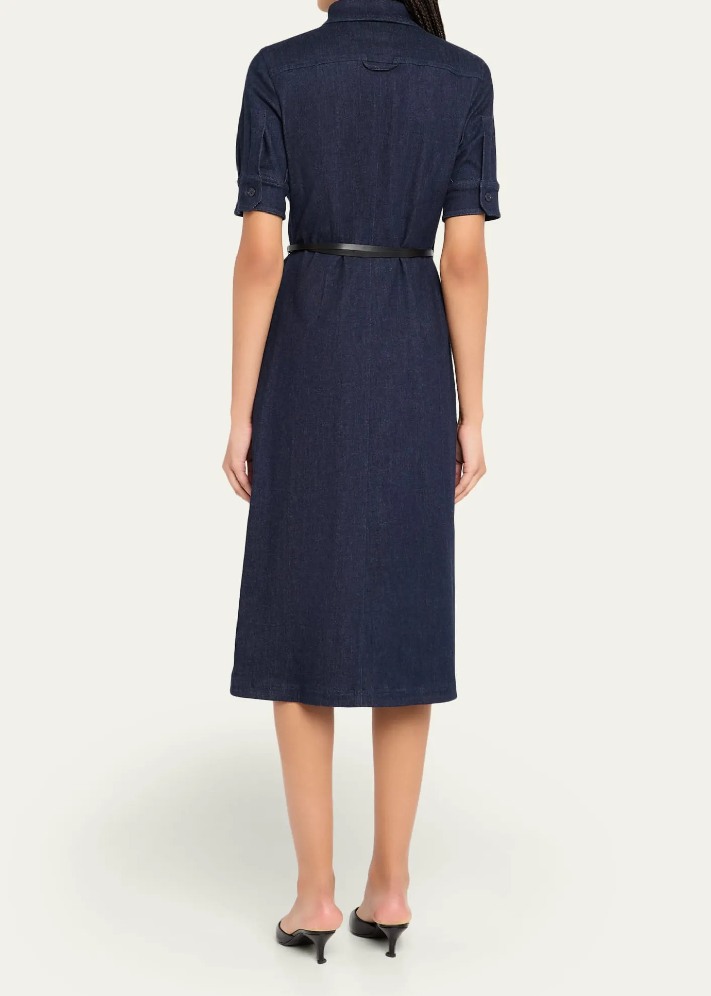 AltuzarraKieran Denim Leather Belted Midi Dress