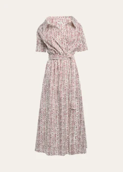 AltuzarraLydia Abstract-Print Waist-Tie Midi Shirtdress