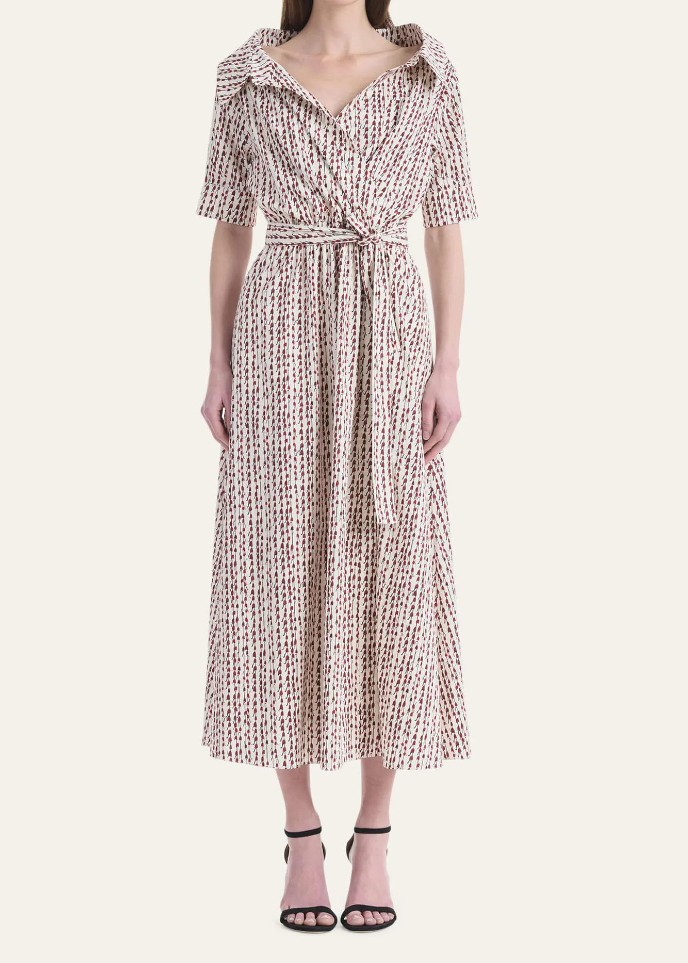 AltuzarraLydia Abstract-Print Waist-Tie Midi Shirtdress